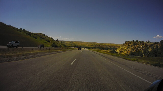 Riding west on I-90 between Sheridan, WY and Billings, MT.