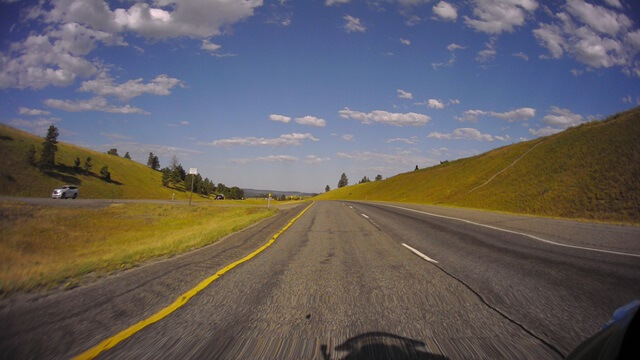 Riding west on I-90 between Billings, MT and Bozeman, MT.