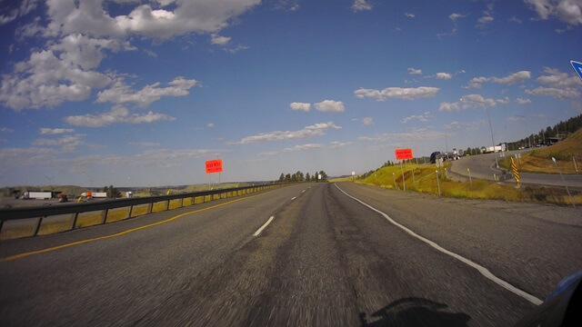 Riding west on I-90 between Billings, MT and Bozeman, MT.