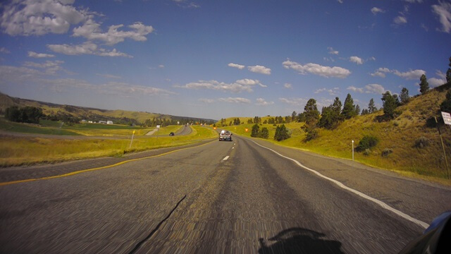 Riding west on I-90 between Billings, MT and Bozeman, MT.