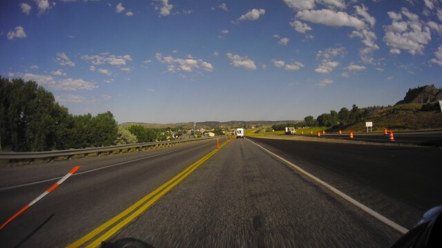 Riding west on I-90 between Billings, MT and Bozeman, MT.