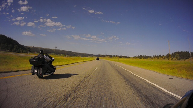 Riding west on I-90 between Billings, MT and Bozeman, MT.