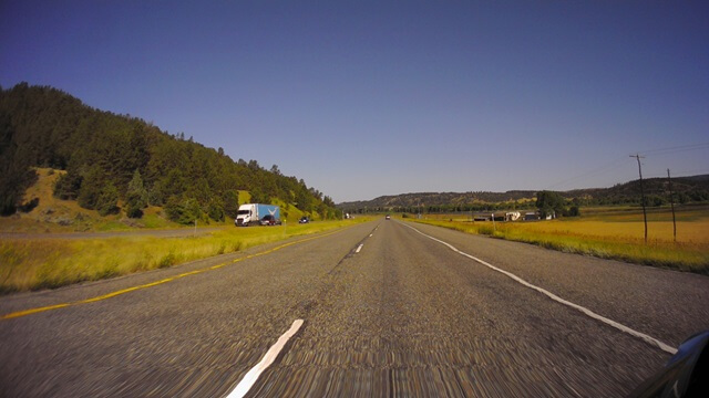 Riding west on I-90 between Billings, MT and Bozeman, MT.