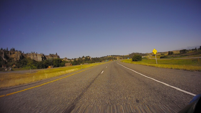 Riding west on I-90 between Billings, MT and Bozeman, MT.