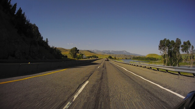 Riding west on I-90 between Billings, MT and Bozeman, MT.