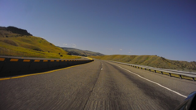 Riding west on I-90 between Billings, MT and Bozeman, MT.