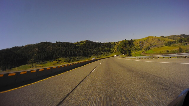 Riding west on I-90 between Billings, MT and Bozeman, MT.