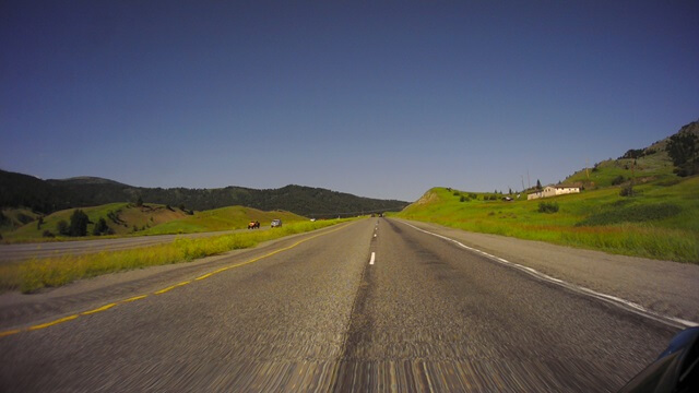 Riding west on I-90 between Billings, MT and Bozeman, MT.