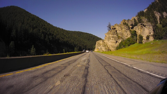 Riding west on I-90 between Billings, MT and Bozeman, MT.