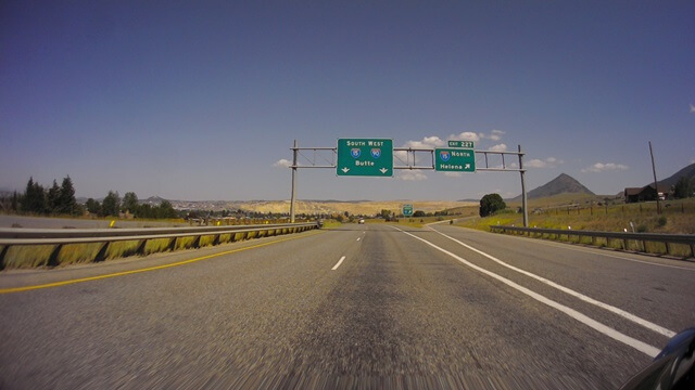 The intersection of I-90 and I-15 just east of Butte, MT.