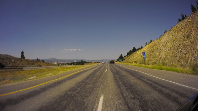 Riding west on I-90 between Butte, MT and Missoula, MT.