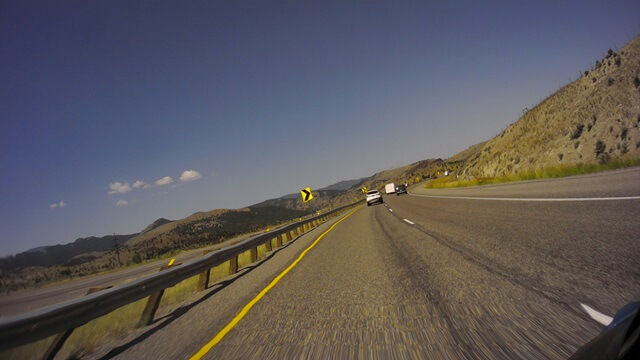 Riding west on I-90 between Butte, MT and Missoula, MT.