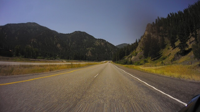 Riding west on I-90 between Butte, MT and Missoula, MT.