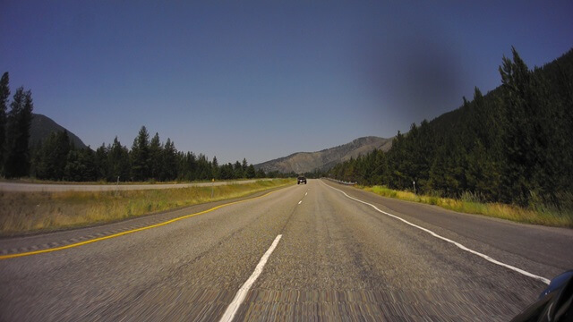 Riding west on I-90 between Butte, MT and Missoula, MT.