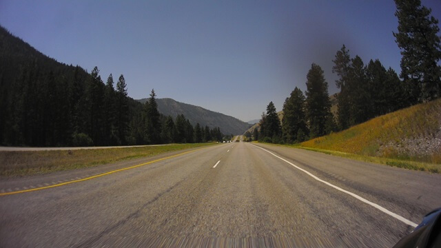 Riding west on I-90 between Butte, MT and Missoula, MT.