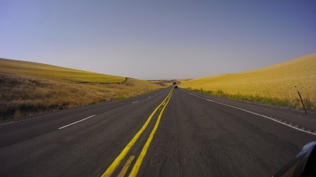 Riding west on highway 26 in eastern Washington.