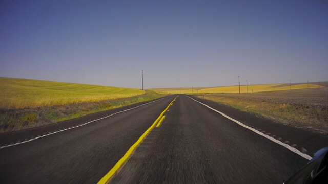 Riding west on highway 26 in eastern Washington.