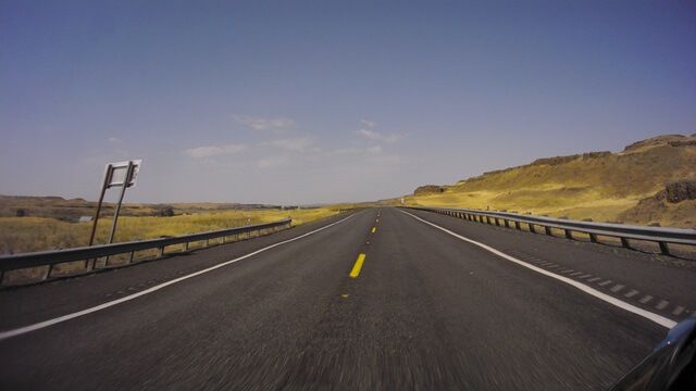 Riding west on highway 26 in eastern Washington.