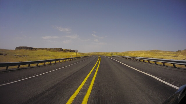 Riding west on highway 26 in eastern Washington.