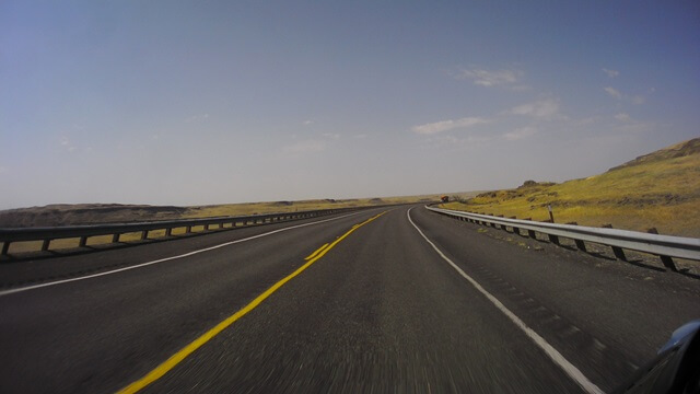 Riding west on highway 26 in eastern Washington.