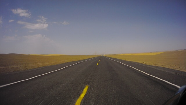 Riding west on highway 26 in eastern Washington.