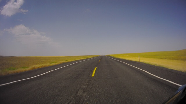 Riding west on highway 26 in eastern Washington.