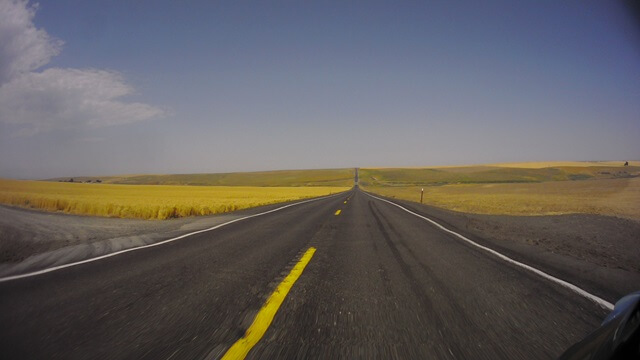 Riding west on highway 26 in eastern Washington.