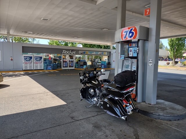 Stopping for gas in Monroe, WA.