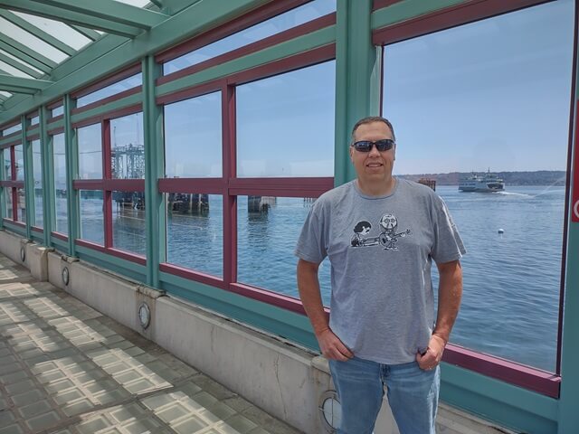 Another picture of me by the ferry leaving.