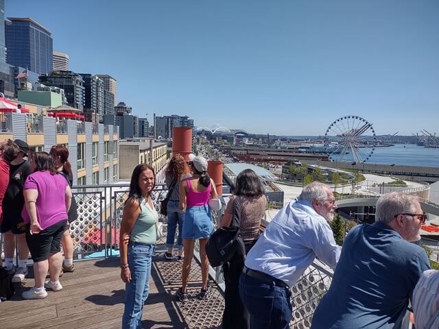 The riverwalk area in Seattle, WA.