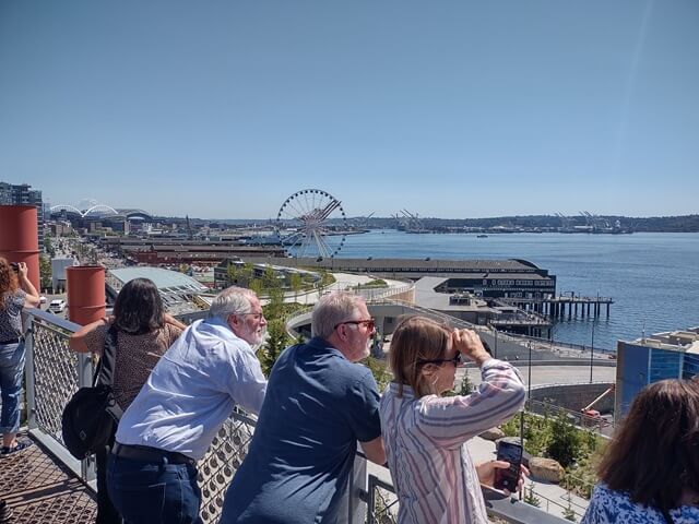 The riverwalk area in Seattle, WA.