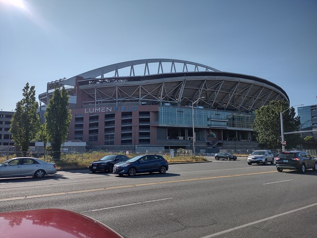 The front side of Lumen field.