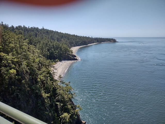 A view from the bridge over Deception Pass.