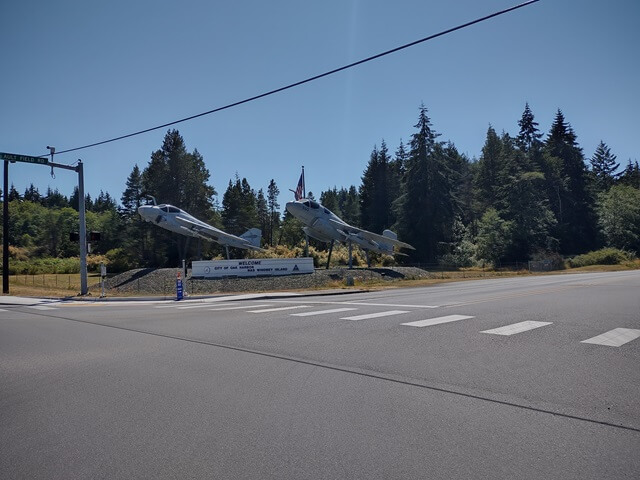 The entrance to Whidbey Island Naval Station.