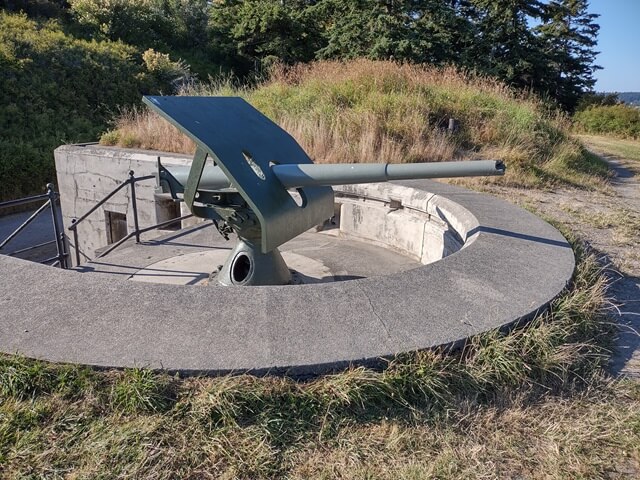 A smaller gun at Battery Trevor in Fort Casey state park.