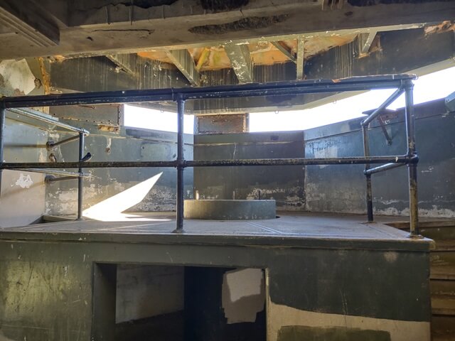 Inside one of the observation stations at Fort Casey state park.