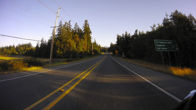 Heading west on highway 525 on Whidbey Island.