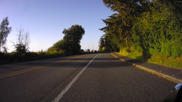 Riding south on Fort Casey road towards the ferry.