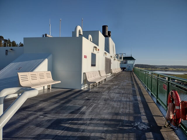 The sun deck of the ferry.