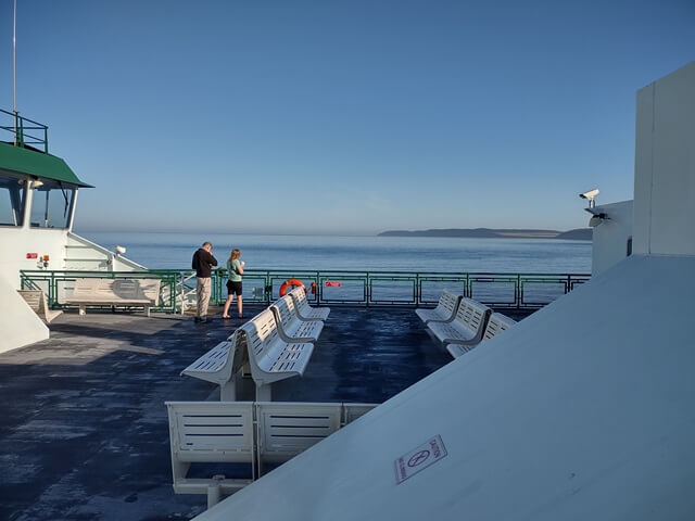 A view of Puget Sound from the ferry sun deck.