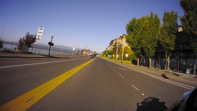 Riding through Port Townsend.