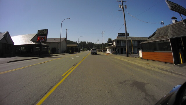 Riding through Forks, WA.