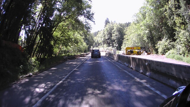 Bridge construction on highway 101 south of Forks, WA.