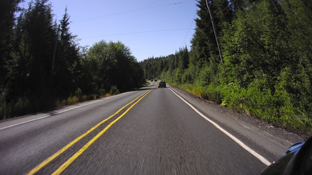 Riding on highway 101 south of Forks, WA.