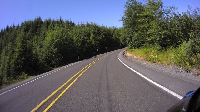 Riding on highway 101 south of Forks, WA.