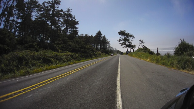 Riding on highway 101 in western Washington state.