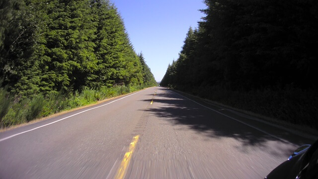 Riding on highway 101 in western Washington state.