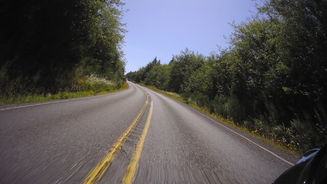 Riding on highway 101 in western Washington state.