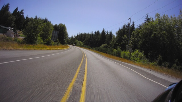 Riding on highway 101 in western Washington state.