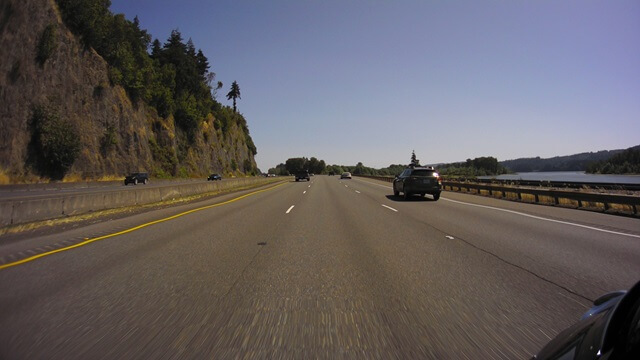 Riding south on I-5 between Grand Mound, WA and Vancouver, WA.